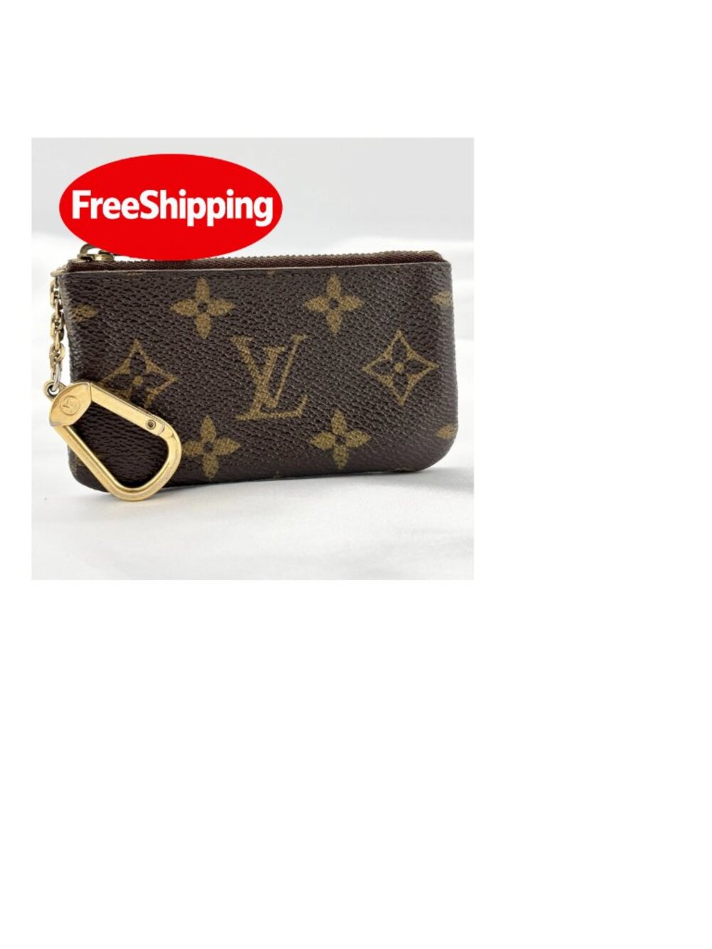 Louis Vuitton Monogram Pochette Clés Key Pouch Brown M62650
